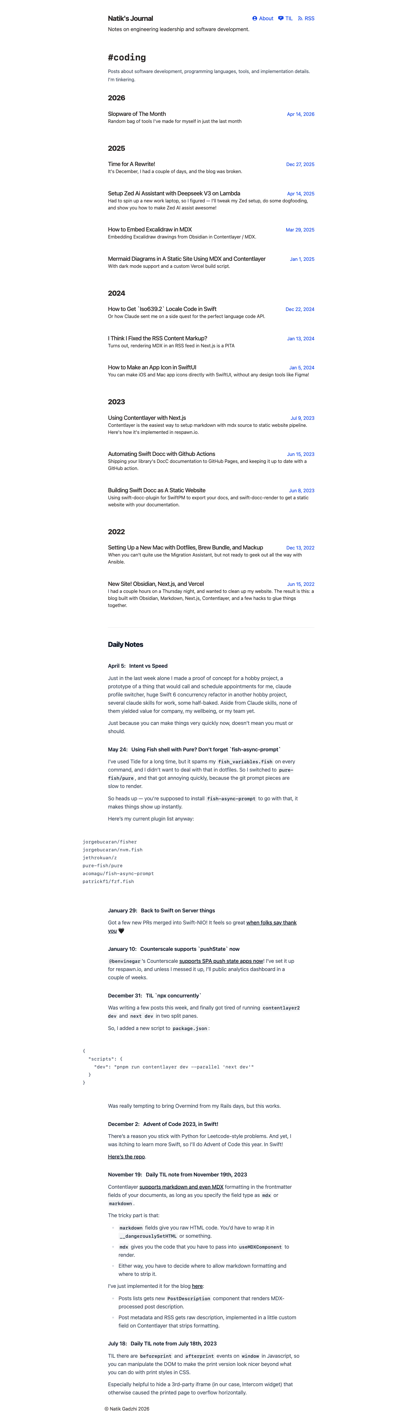 Topic page, before the redesign