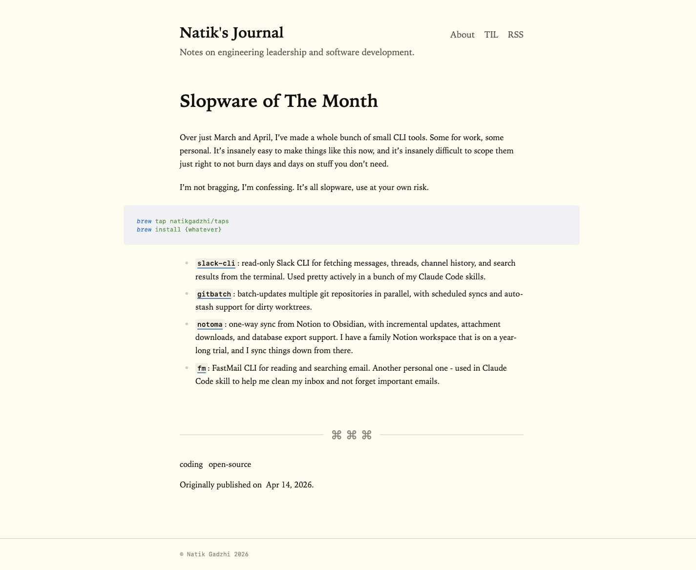 Post page, after the redesign
