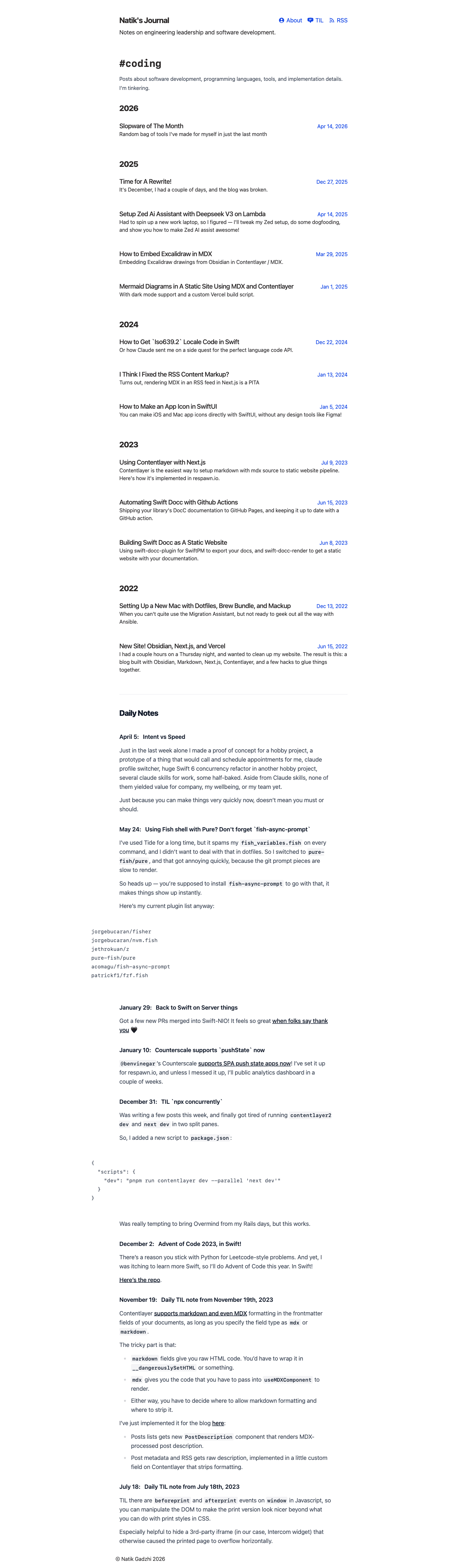 Topic page, before the redesign